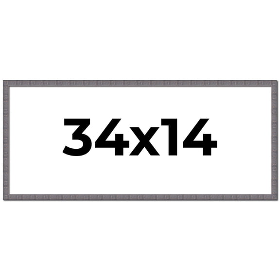 34x14 Frame Slate Blue Distressed Rustic Solid Wood Picture Frame | 0.75 Inch Moulding Width |