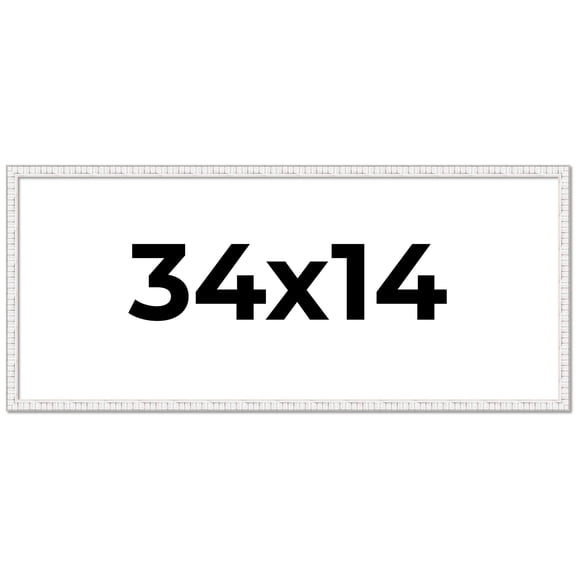 34x14 Frame White Real Wood Picture Frame Width 0.75 inches | Interior Frame Depth 0.5 inches |