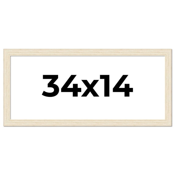 34x14 Frame White Real Wood Picture Frame Width 1.5 inches | Interior Frame Depth 0.5 inches | Barn