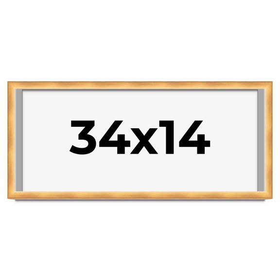 34x14 Shadow Box Bronze Cross-Brushed Display Frame | 1.625 Inches Deep Solid Wood | UV Resistant