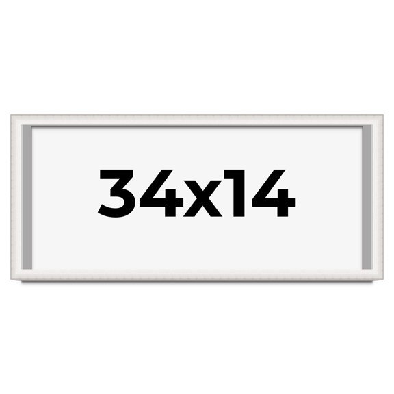 34x14 Shadow Box Silver Brushed Striped Display Frame | 1.625 Inches Deep | 1 Inch Moulding Width |