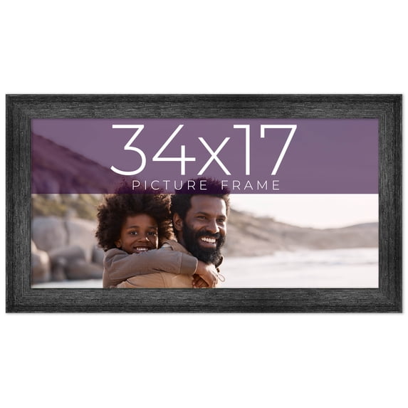 34x17 Frame Black Real Wood Picture Frame Width 1.5 inches | Interior Frame Depth 0.5 inches | Barn