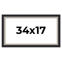 34x17 Frame Black Real Wood Picture Frame Width 2.25 Inches | Interior Frame Depth 0.5 Inches |