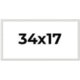thumbnail image 1 of 34x17 Frame White Real Wood Picture Frame Width 0.75 inches | Interior Frame Depth 0.5 inches |, 1 of 8
