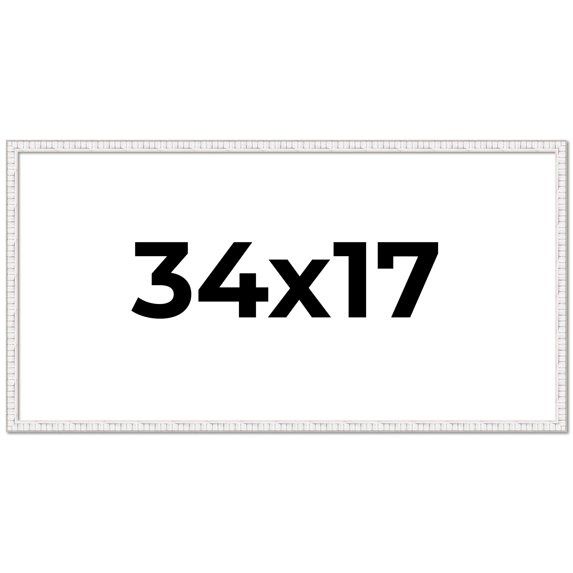 34x17 Frame White Real Wood Picture Frame Width 0.75 inches | Interior Frame Depth 0.5 inches |