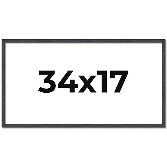 34x17 Rustic Brown Real Wood Picture Frame Width 0.75 inches | Interior Frame Depth 0.5 inches |