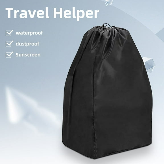 34x17x17'' Carseat Travel Cover, Car Seat Travel Bag, Easy Carry Durable Seat Gate Check Bag, Water Dirt Tear Resistant, Black