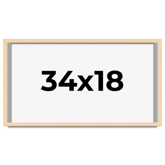 34x18 Frame Beige Real Wood Picture Frame Width 0.75 inches | Interior Frame Depth 0.5 inches |