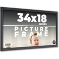 thumbnail image 1 of 34x18 Frame Black Passaggi Solid Wood Picture Frame Width 1.5 Inches | Interior Depth 0.5 Inches |, 1 of 8