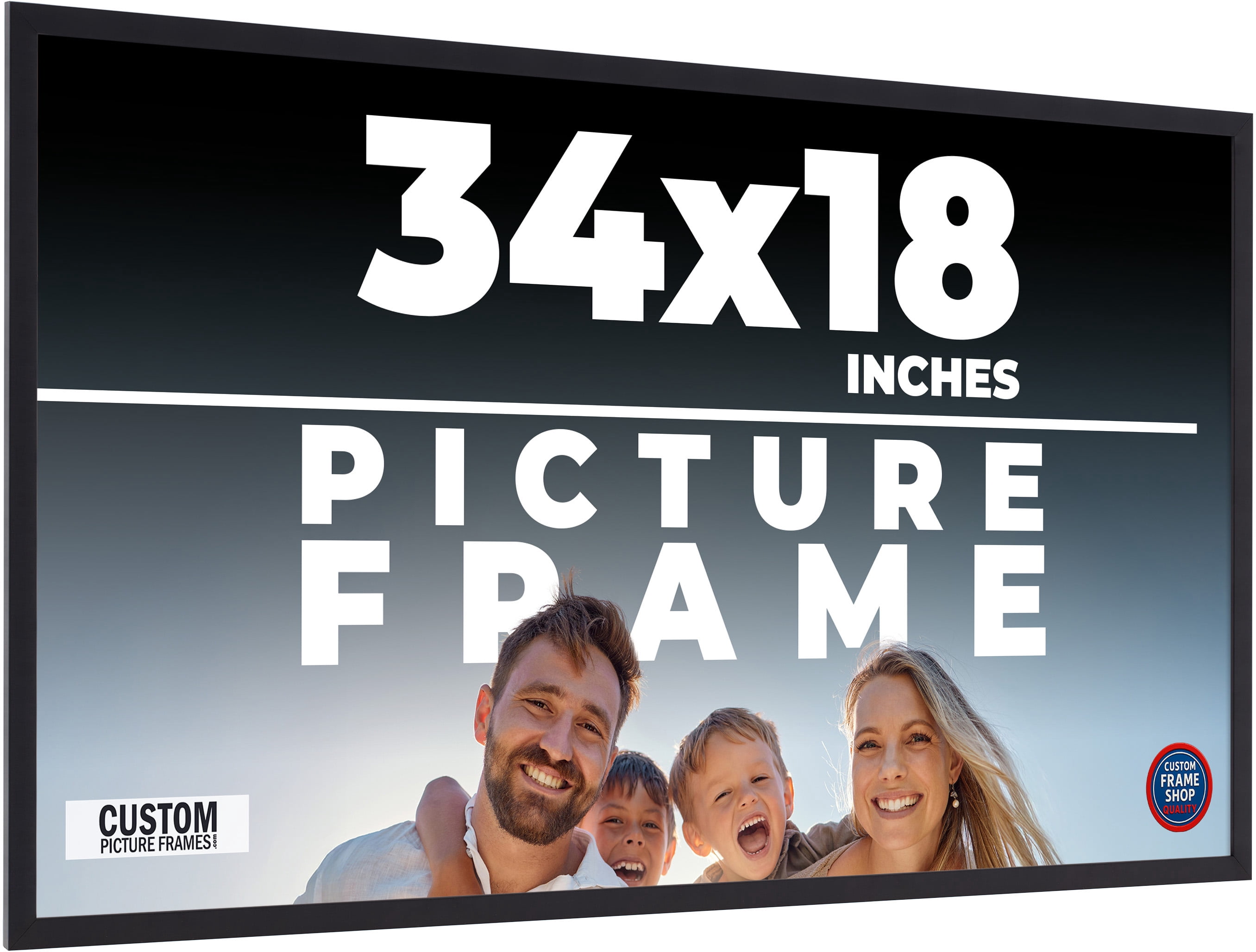 34x18 Frame Black Real Wood Picture Frame Width 0.75 inches | Interior ...