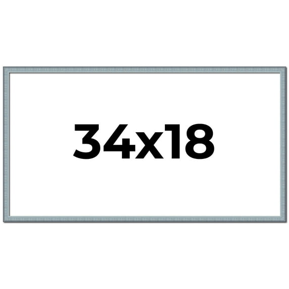 34x18 Frame Rustic Sky Blue Solid Wood Picture Frame | 0.75 Inch Moulding Width |Includes UV