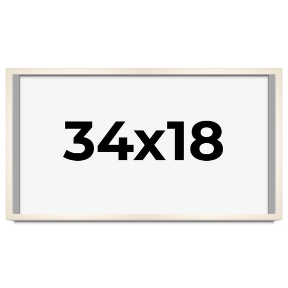 34x18 Frame White Wheat Solid Wood Picture Frame | Moulding Width 0.75 Inches | Interior Depth 0.5