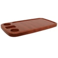 thumbnail image 1 of 34x18 Inch Rectangular Pontoon Boat Table Top, Removable Marine RV Table with Built-in Cup and Phone Holders, Waterproof ABS Plastic, Wood grain color, 1 of 6