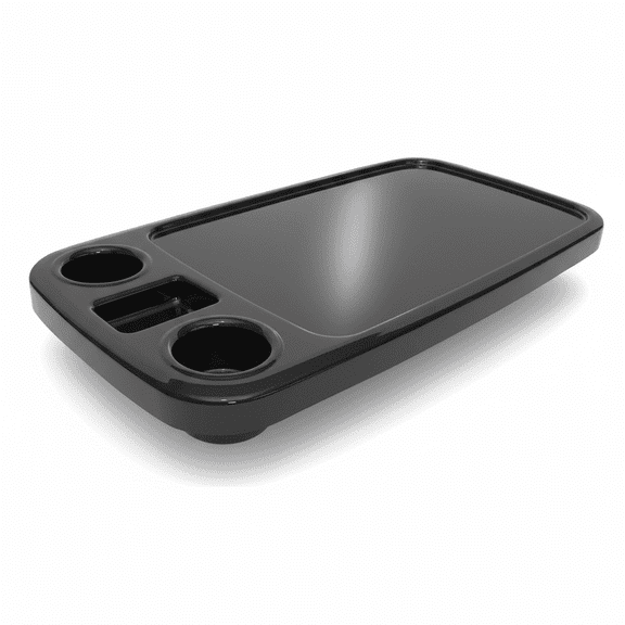 34x18 Inch Rectangular Pontoon Boat Table Top, Removable Marine RV Table with Built-in Cup and Phone Holders, Waterproof ABS Plastic, Black