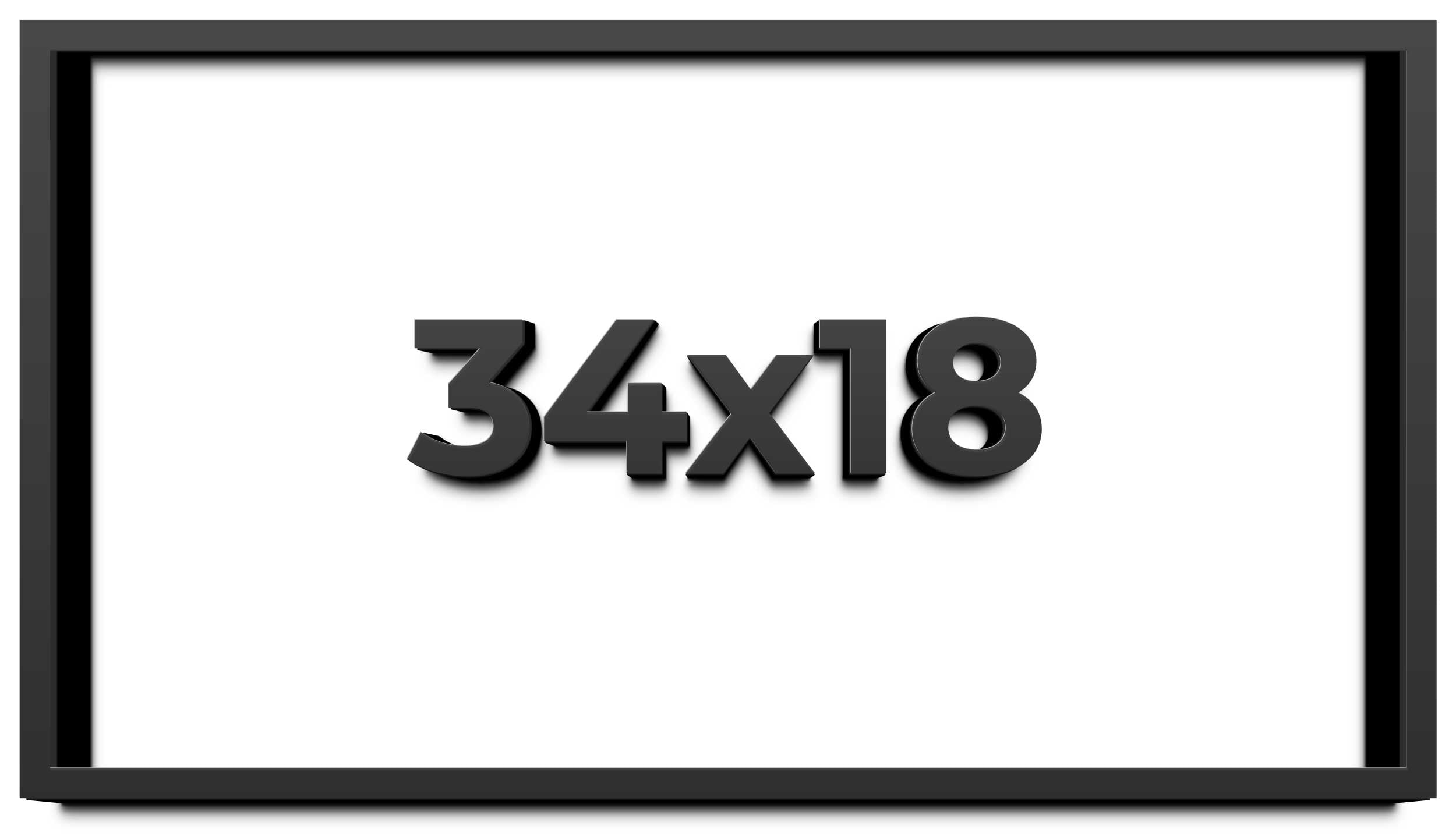 34x18 Shadow Box Frame Black | 1 inches Deep Real Wood Contemporary ...