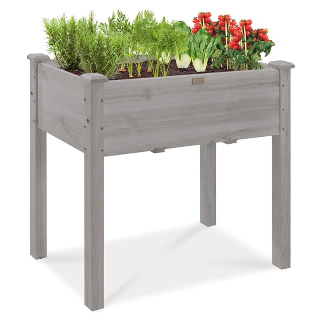34x18x30in Raised Garden Bed, Elevated Wood Planter Box Stand for Kids