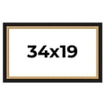 thumbnail image 1 of 34x19 Frame Gold Real Wood Picture Frame Width 2.25 Inches | Interior Frame Depth 0.5 Inches |, 1 of 8
