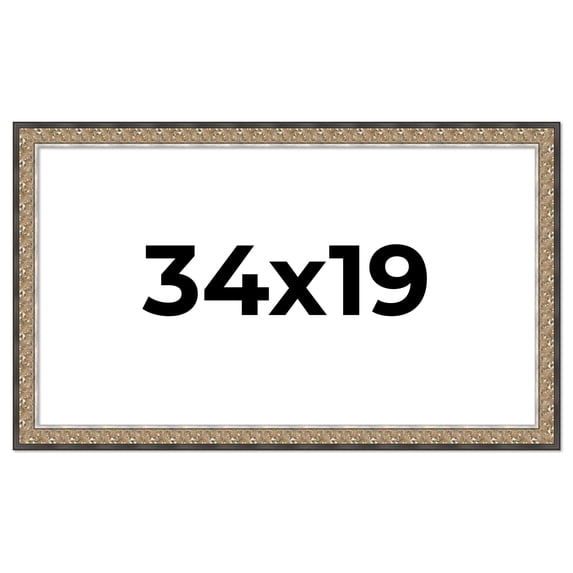 34x19 Frame Silver Real Wood Picture Frame Width 1.75 Inches | Interior Frame Depth 0.5 Inches |