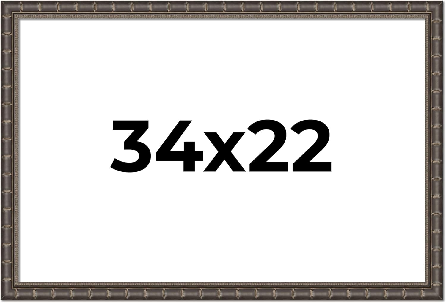 34x22 Frame Black Bamboo Solid Wood Picture Frame Width 1.5 Inches
