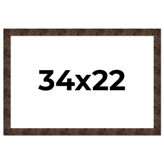 34x22 Frame Brown Burl Real Wood Picture Frame Width 1.625 Inches | Interior Frame Depth 0.5 Inches