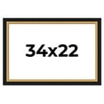 thumbnail image 1 of 34x22 Frame Gold Real Wood Picture Frame Width 2.25 Inches | Interior Frame Depth 0.5 Inches |, 1 of 8