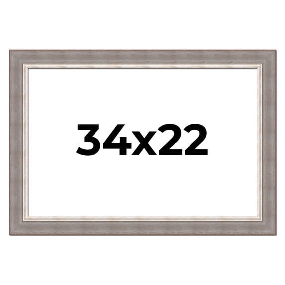34x22 Frame Grey Real Wood Picture Frame Width 2.75 Inches | Interior Frame Depth 0.5 Inches |