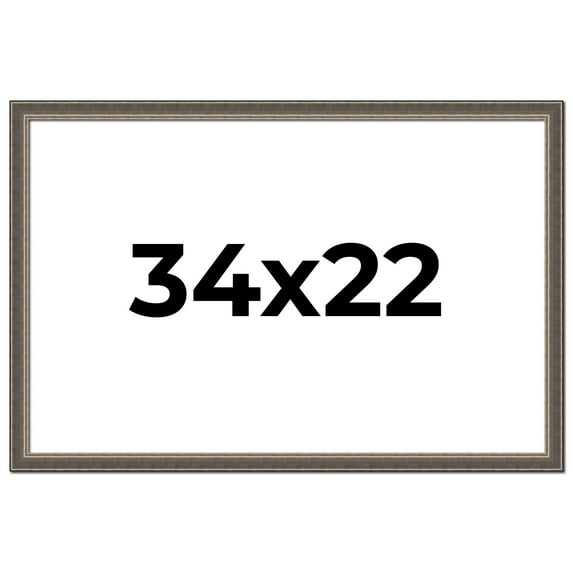 34x22 Frame Silver Real Wood Picture Frame Width 1.25 Inches | Interior Frame Depth 0.5 Inches |
