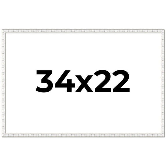 34x22 Frame White Real Wood Picture Frame Width 0.75 inches | Interior Frame Depth 0.5 inches |