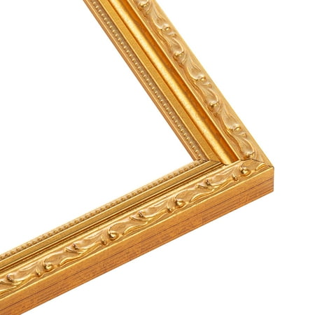 34x22 Gold Wood Picture Frame - UV Acrylic, Foam Board Backing, Hanging Hardware