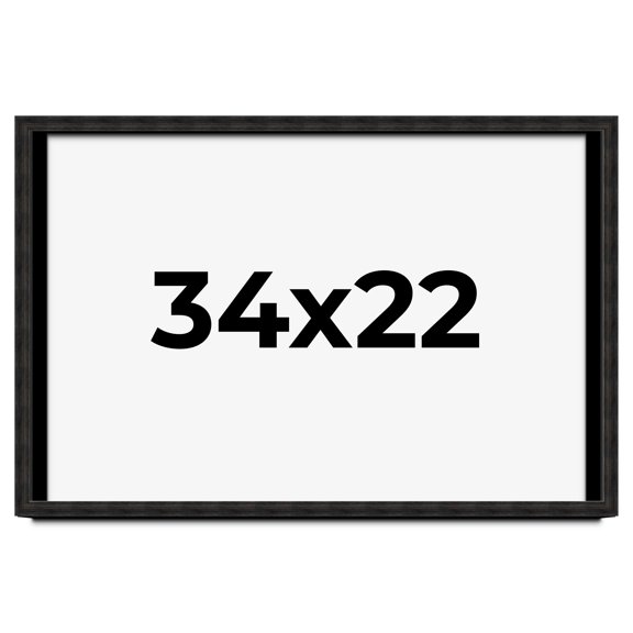 34x22 Shadow Box Black Rustic Barnwood Display Frame  | 1.125 Inch Deep | 0.875 Inch Moulding Width
