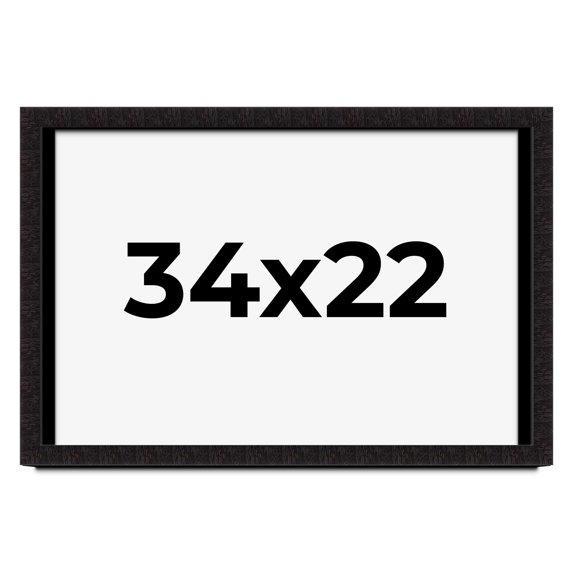34x22 Shadow Box Black Solid Wood Display Picture Frame | 1 Inch Rabbet Depth | | 1.375 Inch