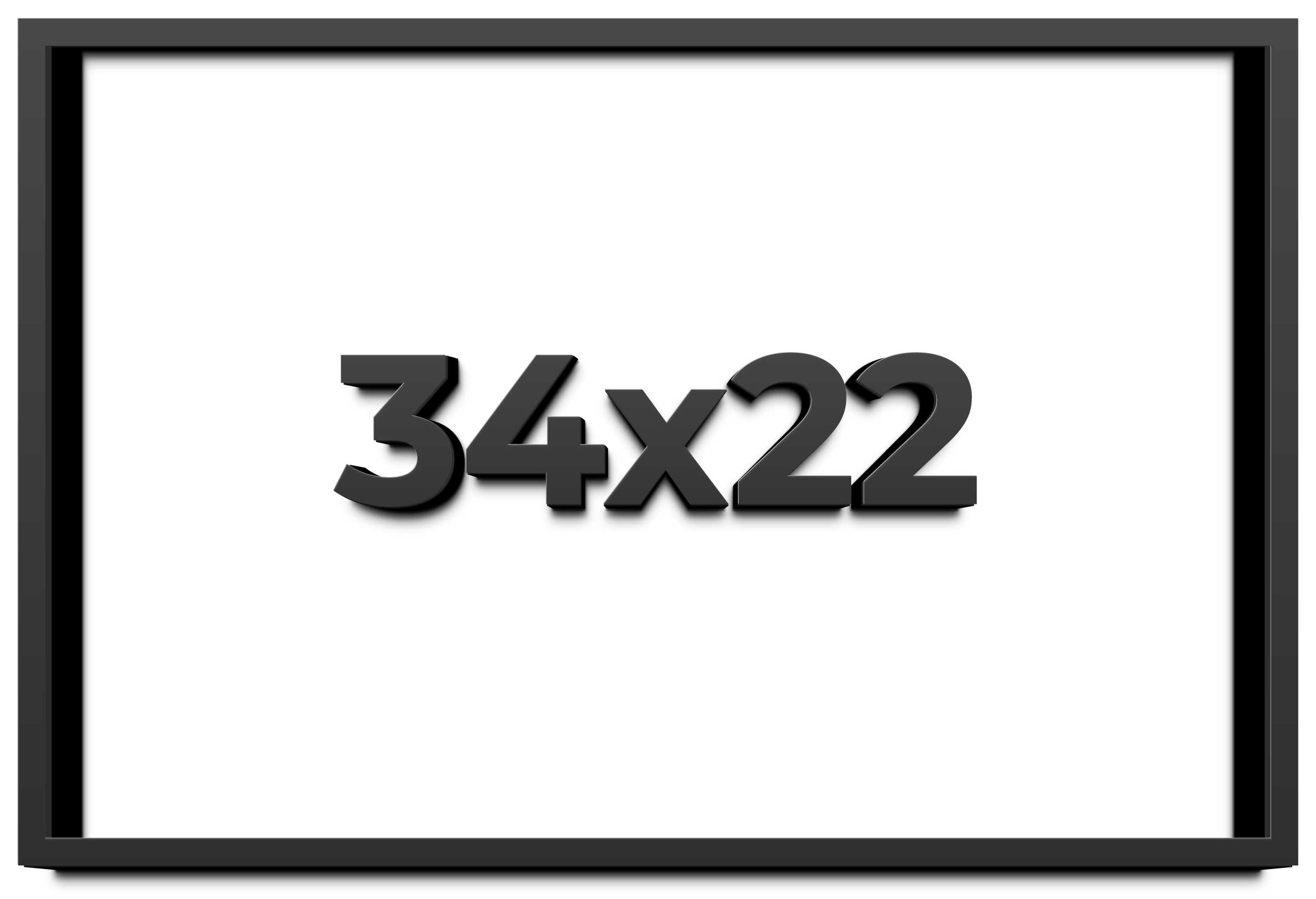34x22 Shadow Box Frame Black | 2 Inches Deep Real Wood Contemporary ...