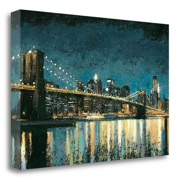 34x23 Bright City Lights Blue I by James Wiens Print on CanvasFabric Multi-Color