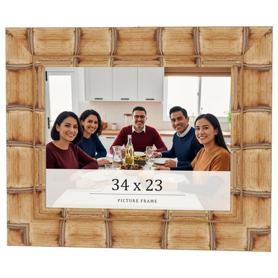 34x23 Frame Beige Real Wood Picture Frame Width 3 inches | Interior Frame Depth 0.5 inches |