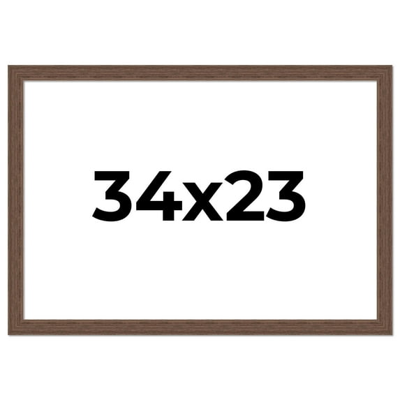 34x23 Frame Brown Distressed Barnwood Picture Frame | Rustic Farmhouse Photo Frame Includes UV