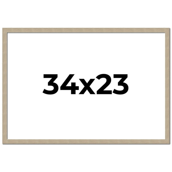 34x23 Frame Grey Solid Wood Picture Frame Width 1 Inches | Interior Frame Depth 0.5 Inches |