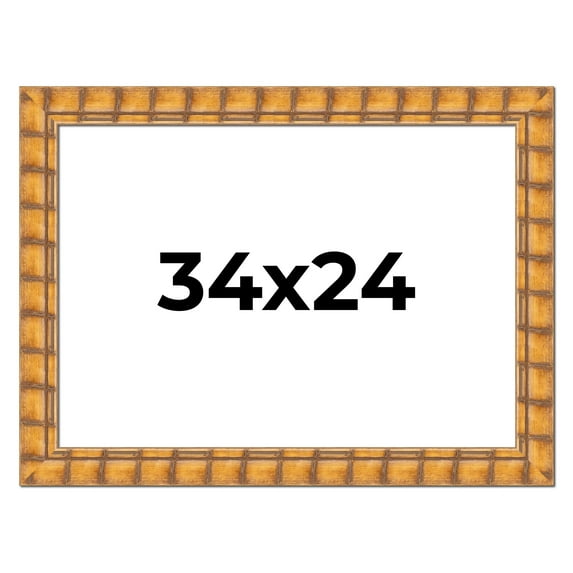 34x24 Frame Beige Real Wood Picture Frame Width 3 inches | Interior Frame Depth 0.5 inches |
