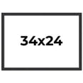 thumbnail image 1 of 34x24 Frame Black Real Wood Picture Frame Width 1.25 Inches | Interior Frame Depth 0.5 Inches |, 1 of 8