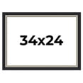 thumbnail image 1 of 34x24 Frame Black Real Wood Picture Frame Width 2.25 Inches | Interior Frame Depth 0.5 Inches |, 1 of 8
