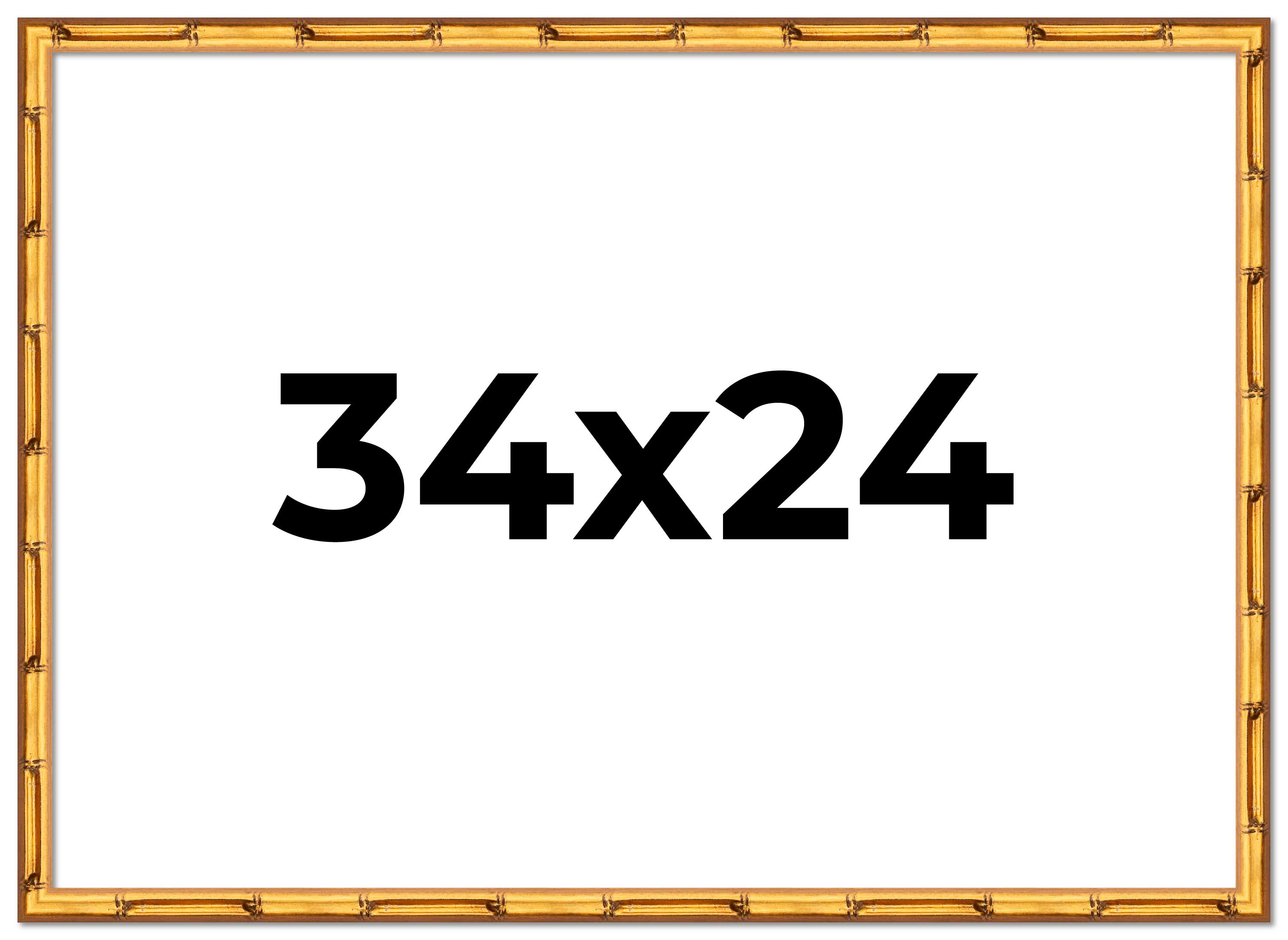 34x24 Frame Gold Bamboo Solid Wood Picture Frame | 1 Inch Moulding ...