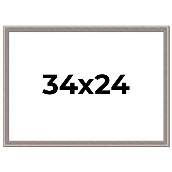 34x24 Frame Grey Real Wood Picture Frame Width 1.25 inches | Interior Frame Depth 0.5 inches | Hans