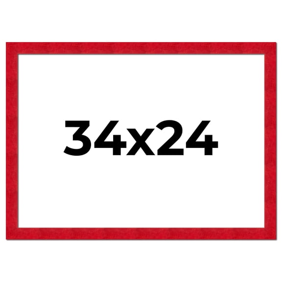 34x24 Frame Red Burl Solid Wood Picture Frame Width 1.75 Inches | Interior Frame Depth 0.5 Inches |