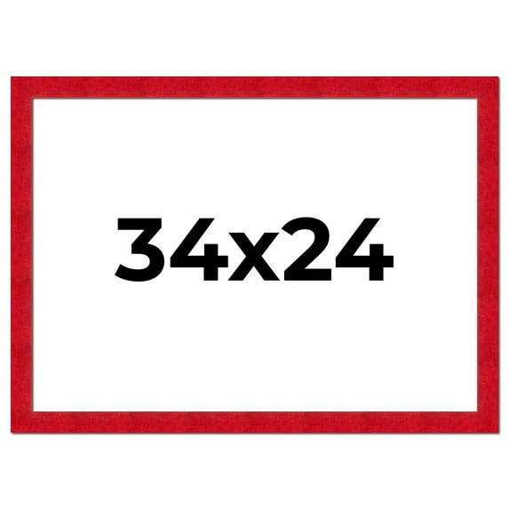 34x24 Frame Red Burl Solid Wood Picture Frame Width 1.75 Inches | Interior Frame Depth 0.5 Inches |