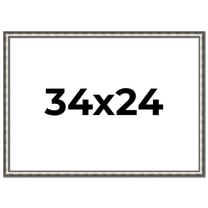 34x24 Frame Silver Real Wood Picture Frame Width 1.125 Inches | Interior Frame Depth 0.5 Inches |