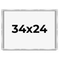 thumbnail image 1 of 34x24 Frame Silver Whitewashed Wood Grain Solid Wood Shadow Box | 0.75 Inch Moulding Width | 0.75, 1 of 8