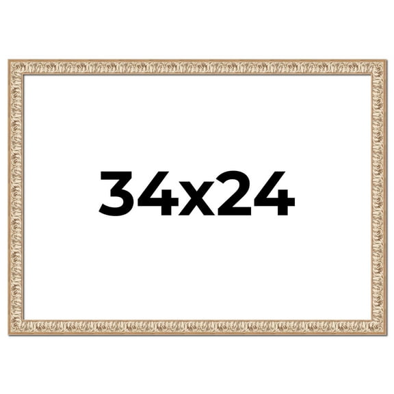 34x24 Frame White Real Wood Picture Frame Width 1.5 inches | Interior Frame Depth 0.5 inches |