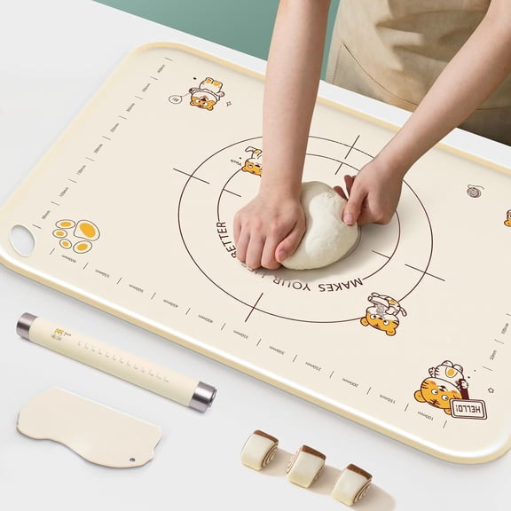 34x24 Inch Extra Thick Pastry Board, Baking Mat with Measurements, Non-slip Mat, Kneading Counter Mat, Non-Stick Dough Mat with Heightening