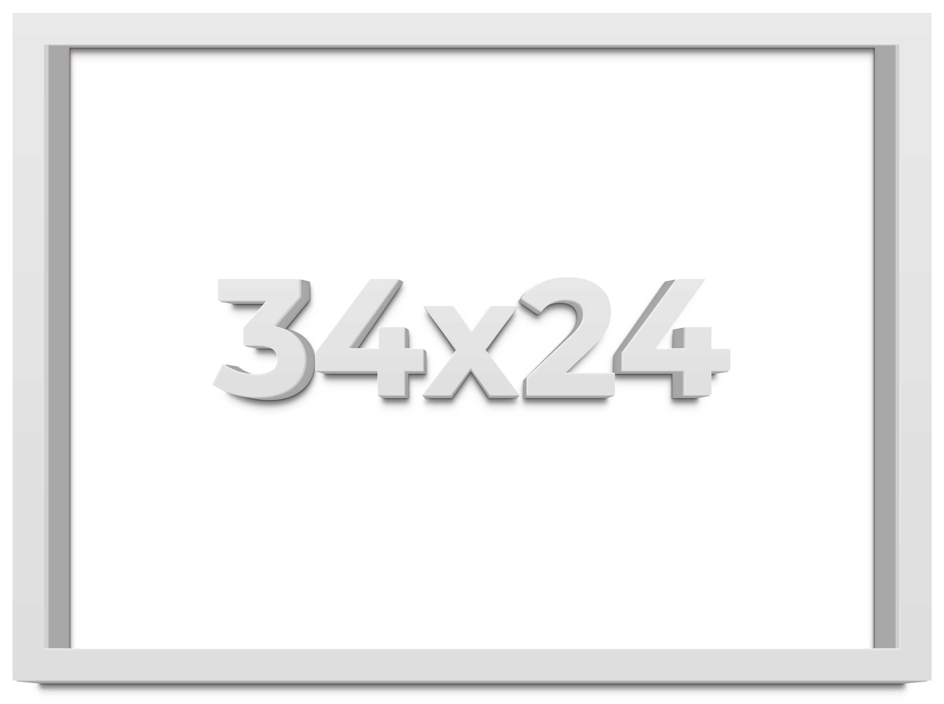 34x24 White Shadowbox Frame - Interior Size 34x24 by 2 Inches - Made to ...