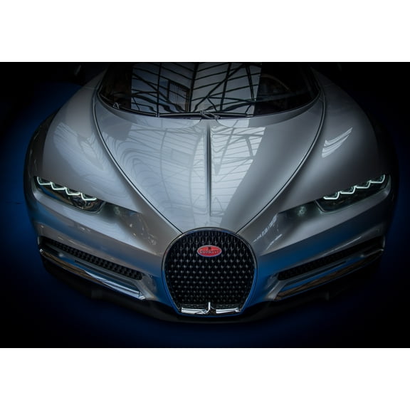 34x24 in Photographic Print Poster Bugatti Chiron Sports Car Modern Luxury Design