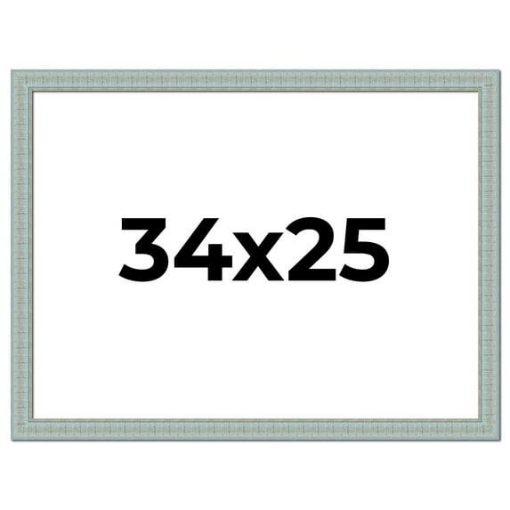 34x25 Frame Blue Teal Distressed Solid Wood Picture Frame | 1.625 Inch Moulding Width | Sonoma Blue